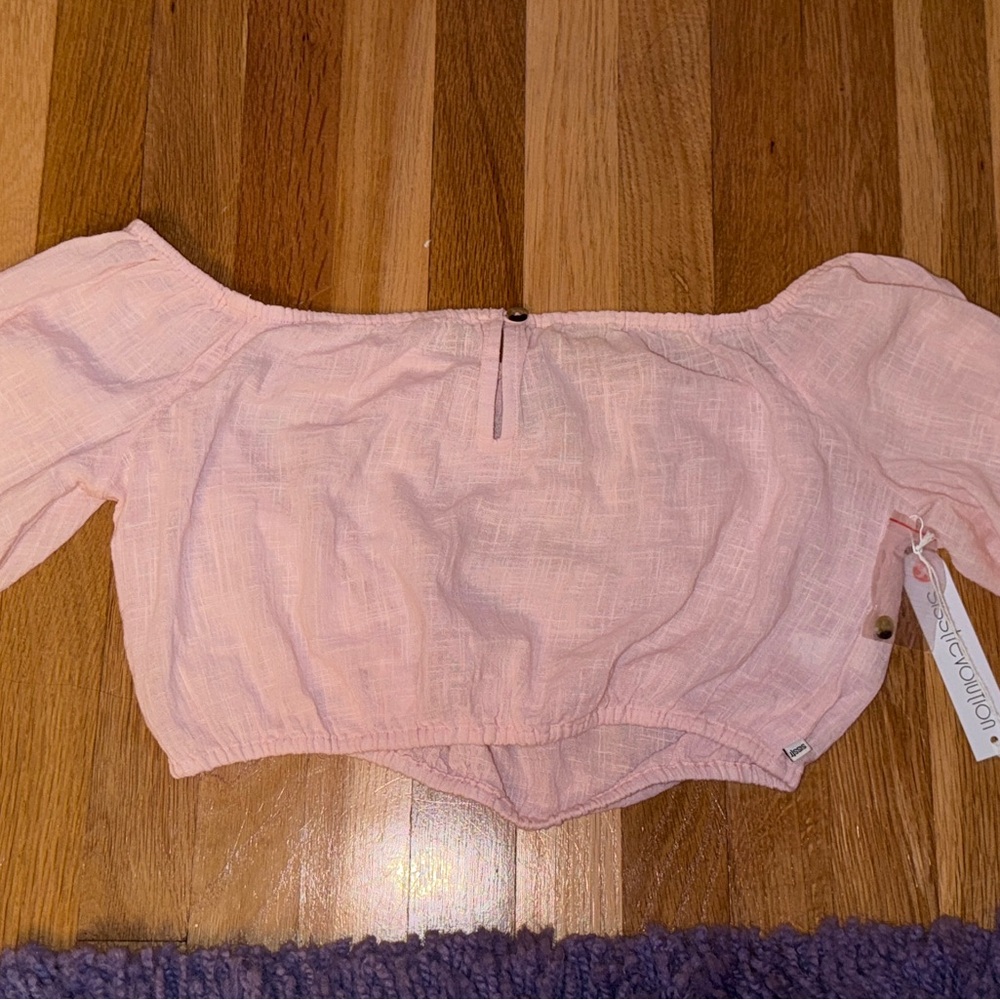 Elegant Light Pink Off-Shoulder Blouse